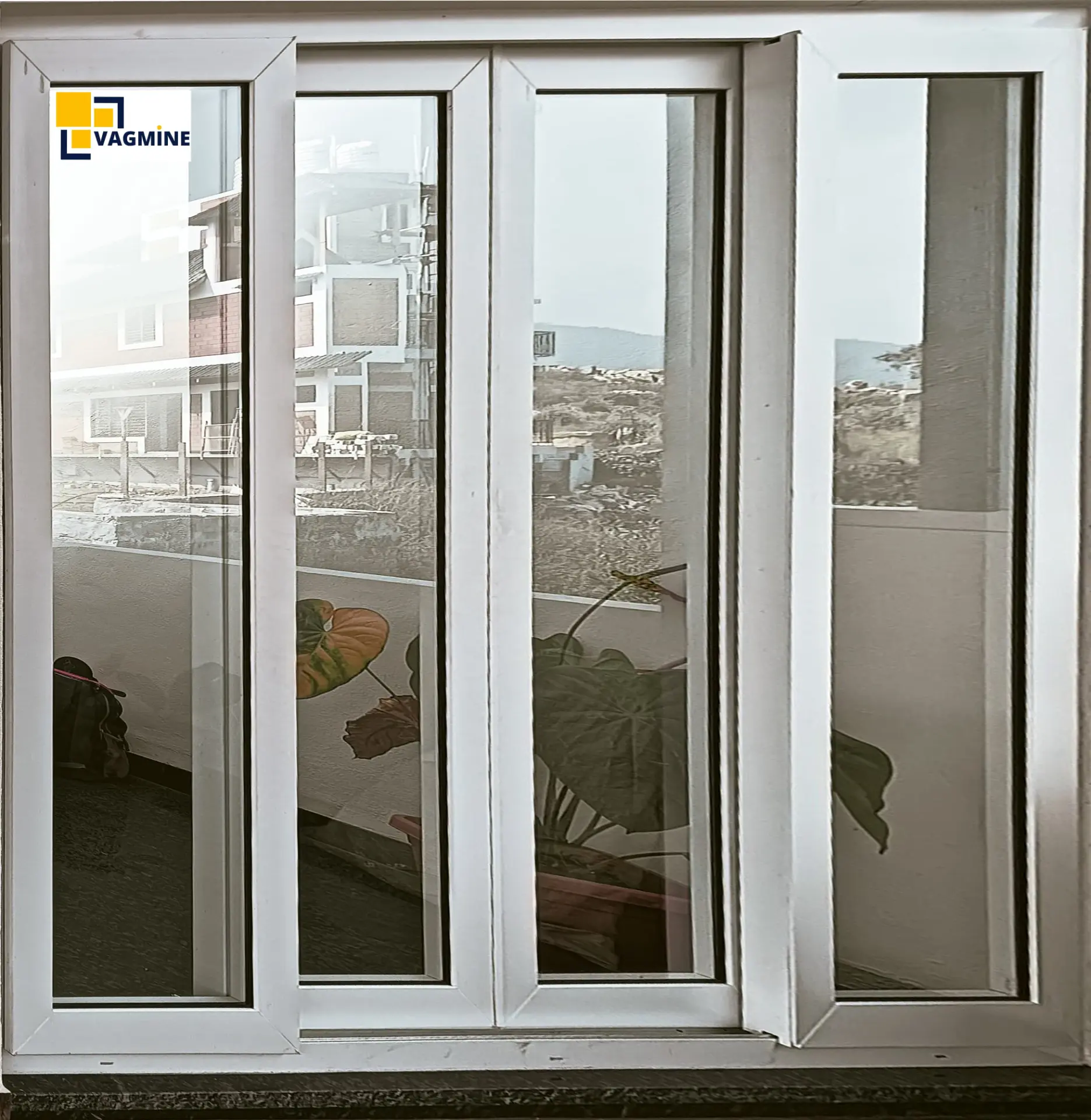 White uPVC sliding window installed by Vagmine